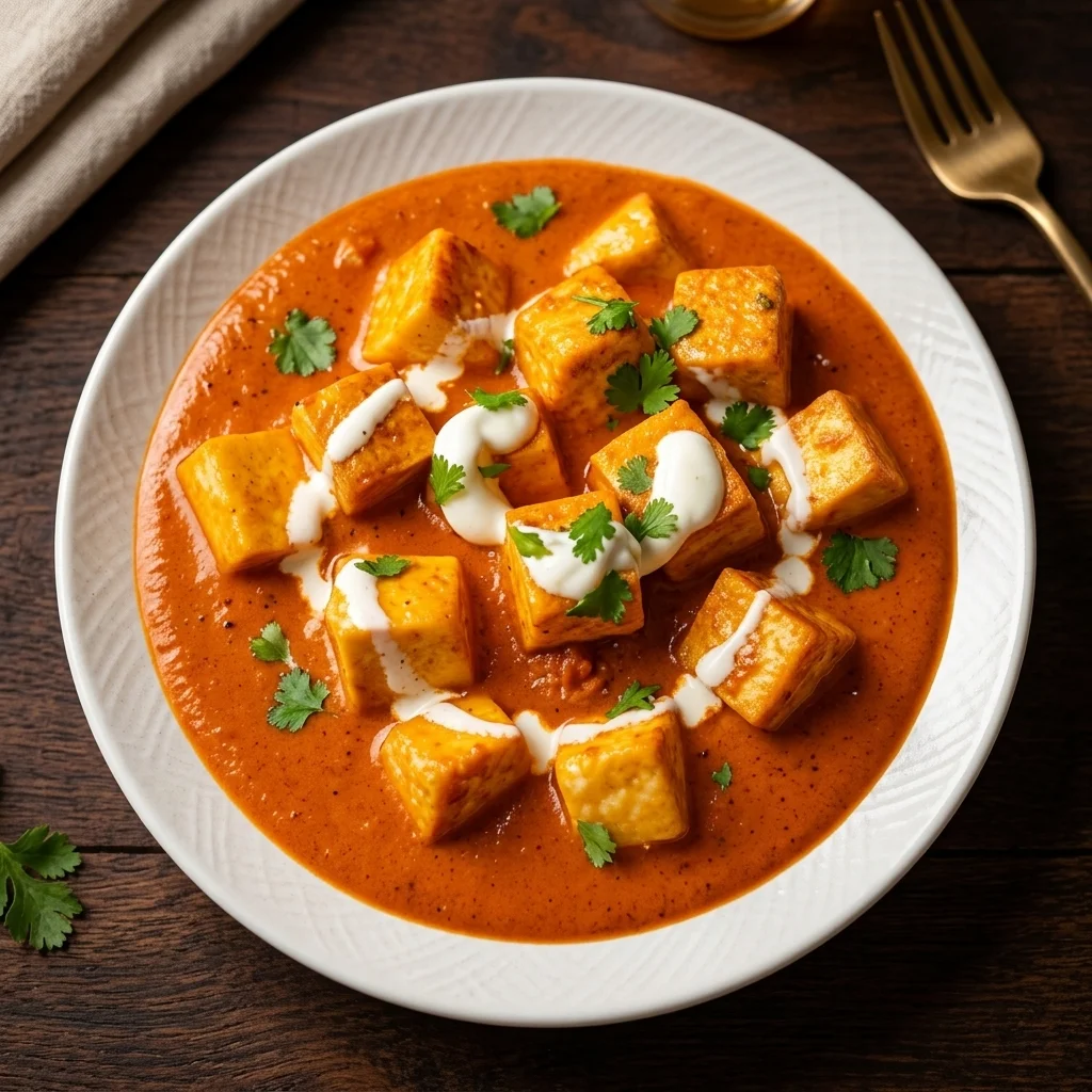 Shahi Paneer — vegetarian Indian dish at The Butter Kitchen, Sherwood Park