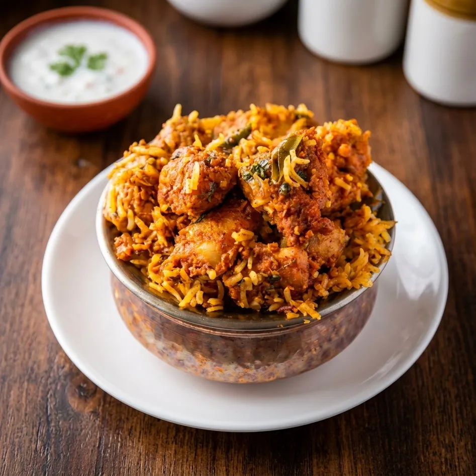 Chicken Biryani and rice dishes at The Butter Kitchen Indian Restaurant, Sherwood Park